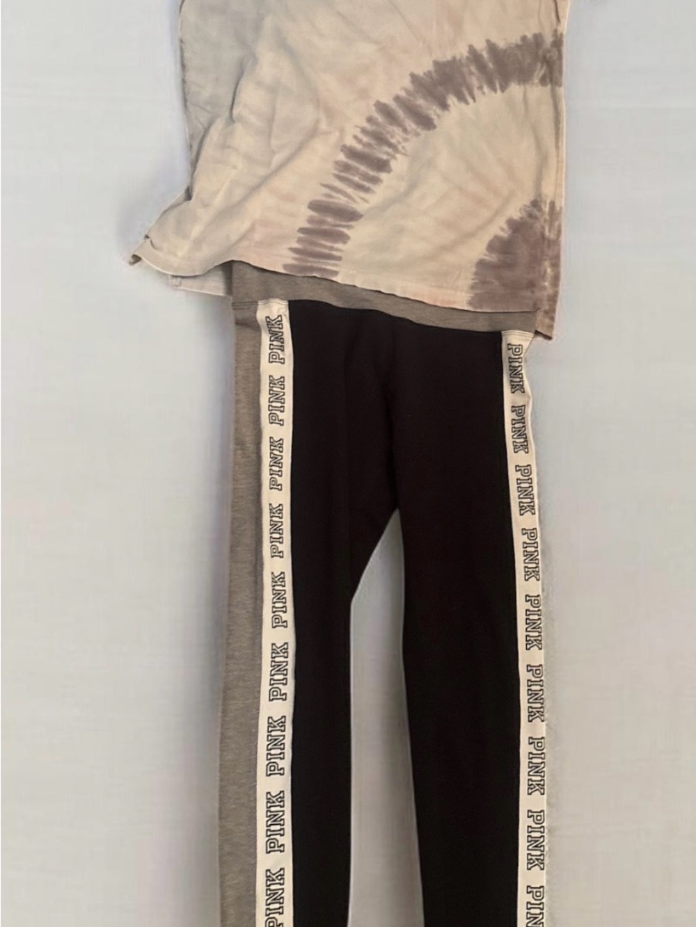 PINK Victoria's Secret Black & Gray Side-Striped Joggers